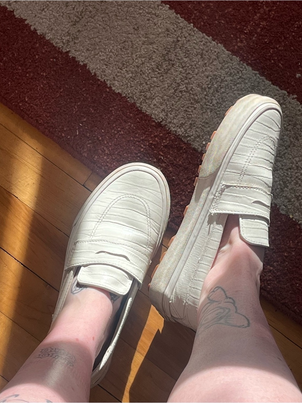VANS White Canvas Sneakers with Gum Sole